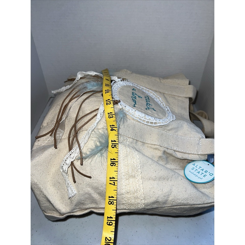 Altar'd State Catch a Dream Dreamcatcher & Feather Boho‎ Canvas Tote Bag NWT - Picture 7 of 9